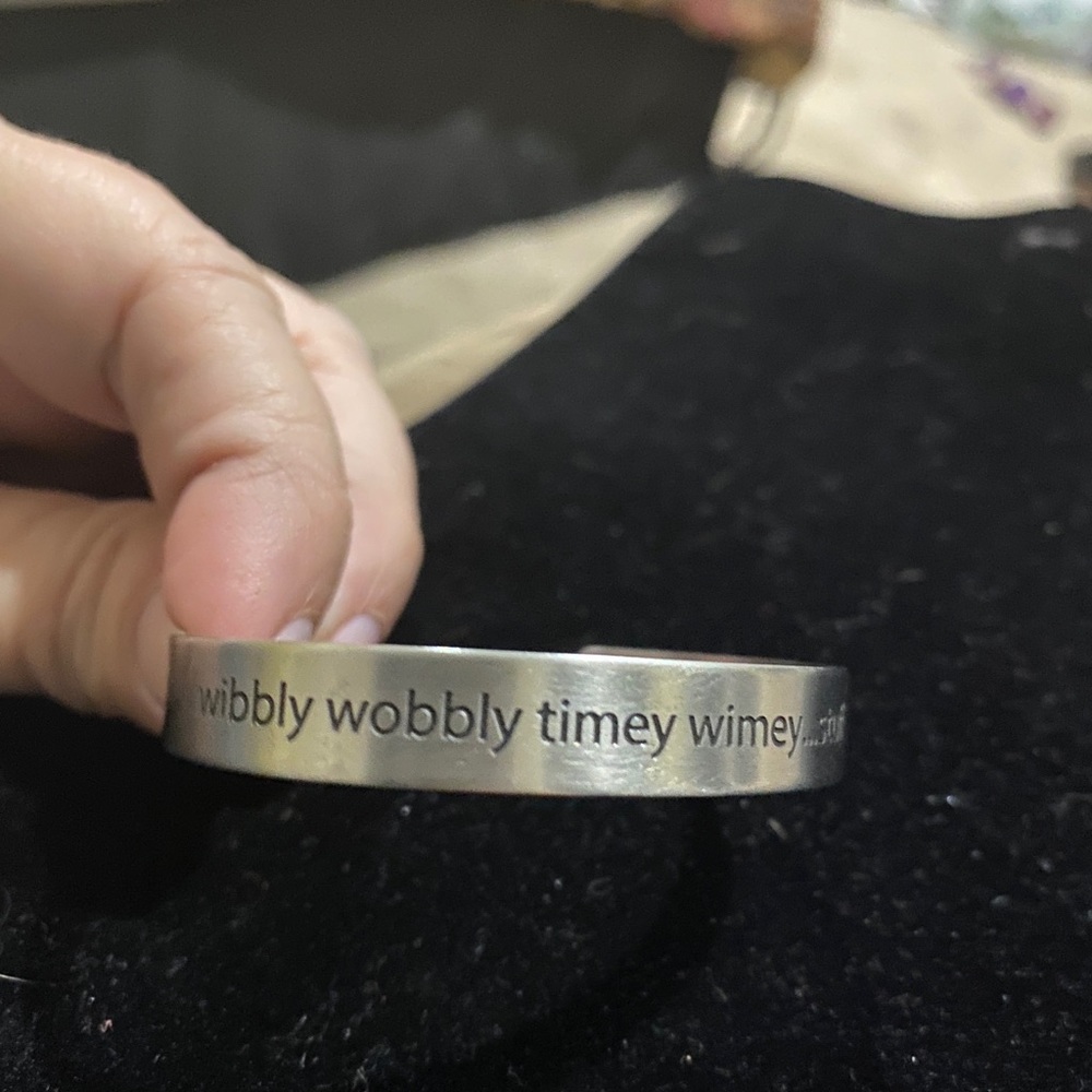 Dr. Who silver tone cuff bracelet